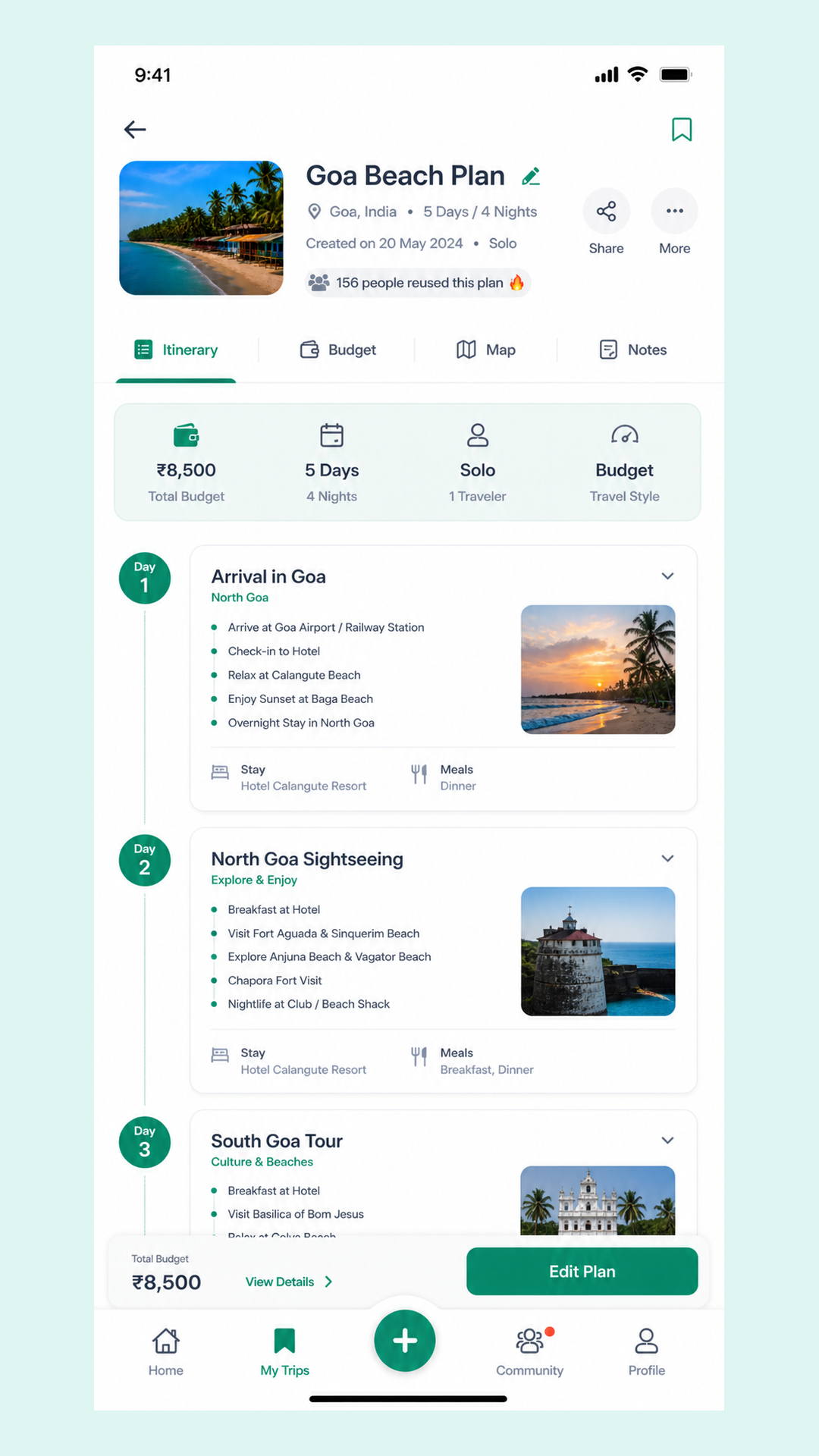 GoSolo Itinerary Details